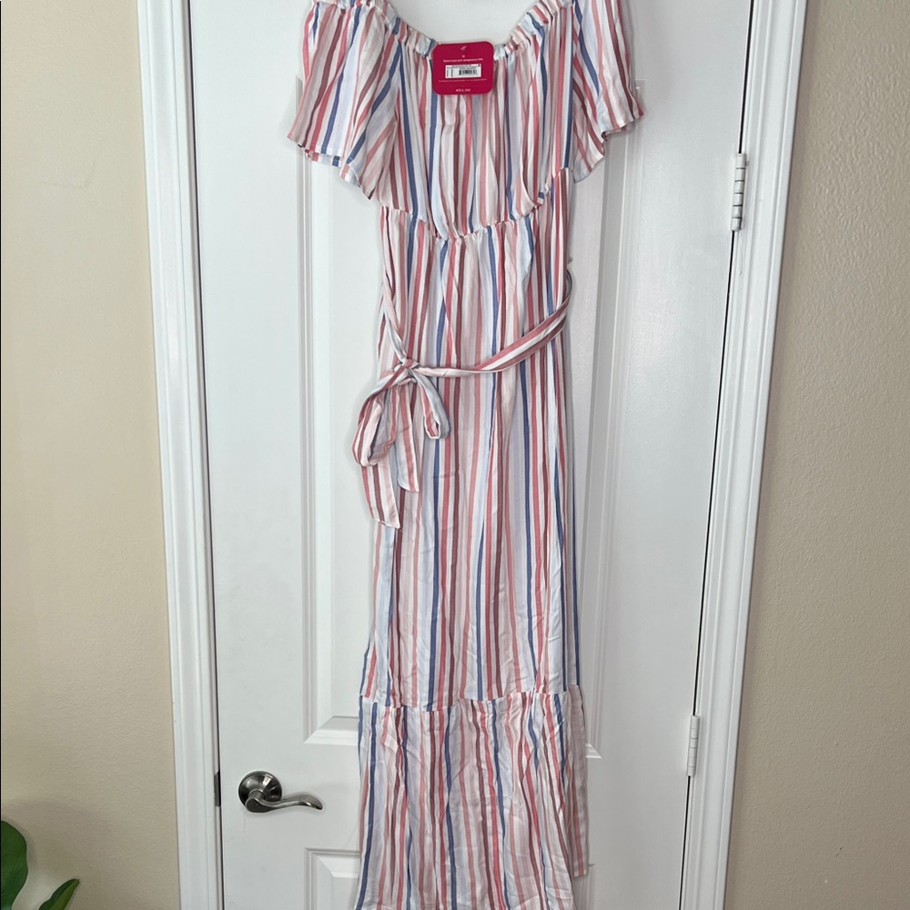 Isabel Maternity by Ingrid & Isabel Striped Off-Shoulder Dress